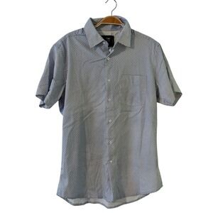 Monument Clothing Co. Button Up Shirt M Short Sleeve Blue Small‎ Sun Print NWOT